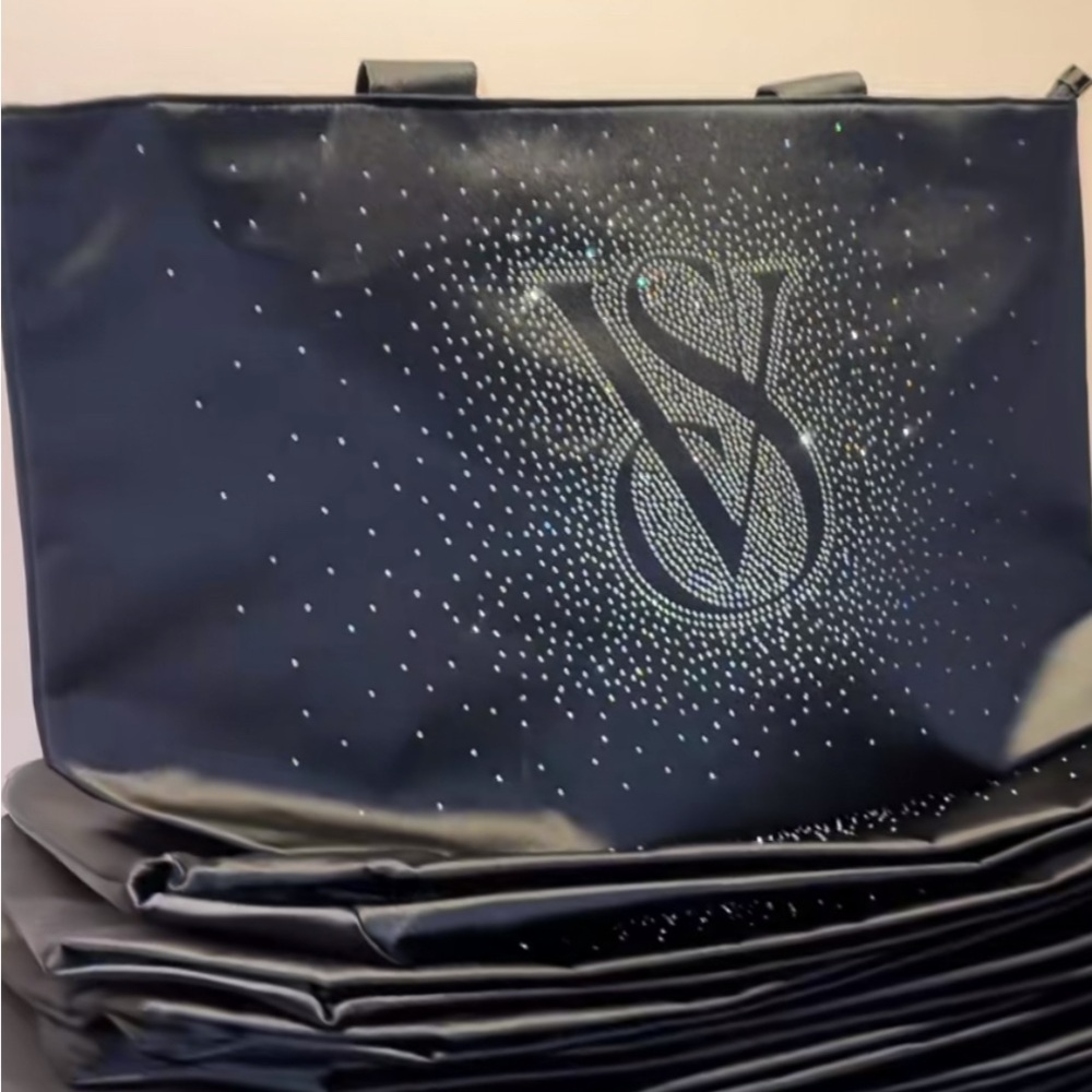 Victoria’s Secret Black Friday Special VS SHINE TOTE BAG! Black w/ sparkles! NEW